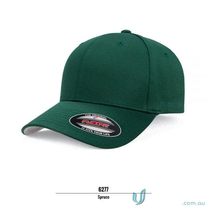 Green Flexfit baseball cap with athletic shape and Flexfit technology from Worn By The World Cap 6277