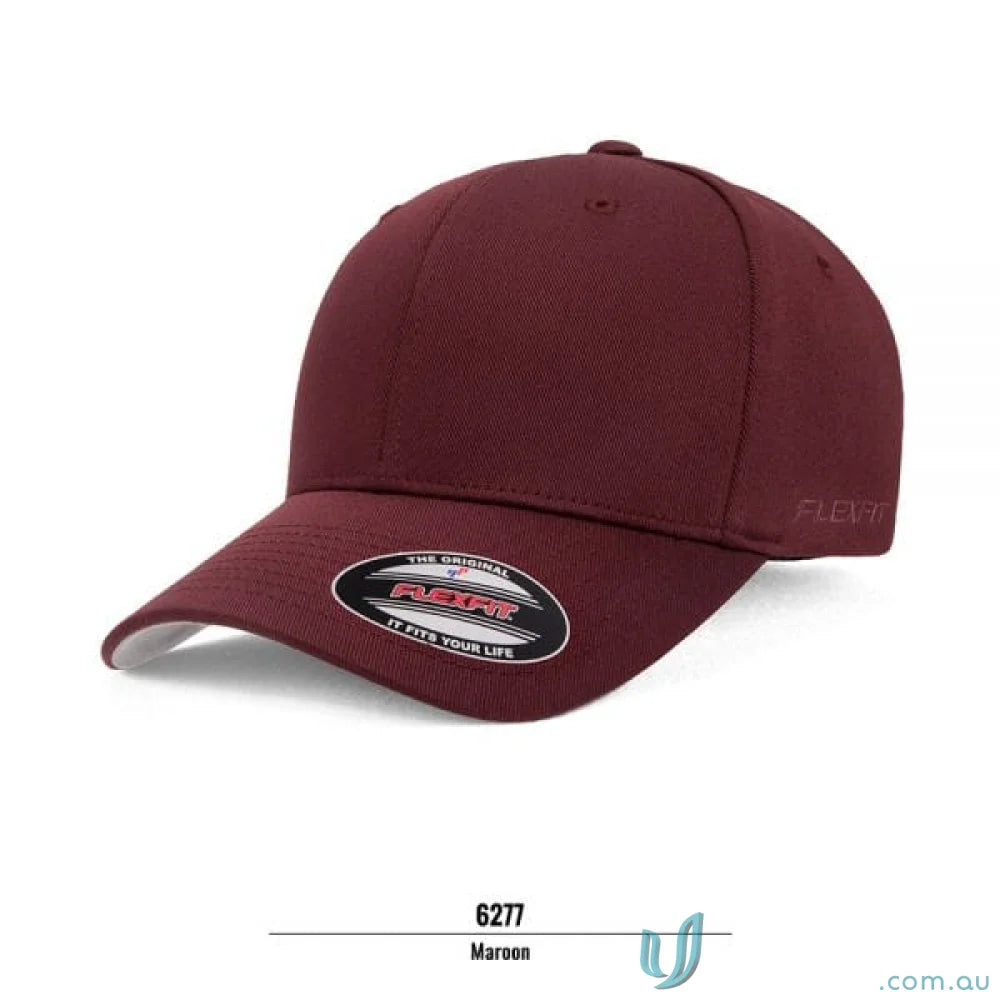 Maroon Flexfit Cap with athletic shape and Flexfit technology, worn by the world