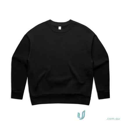 Black wo’s relax crew sweatshirt with a relaxed fit and classic crew neck style