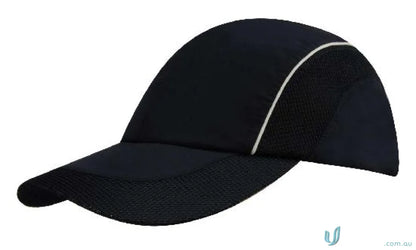 Black baseball cap with white trim from Woven Fabric workwear and uniforms collection