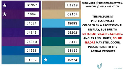 Fabric color swatches with codes for custom sports socks in Woven Sports Socks collection