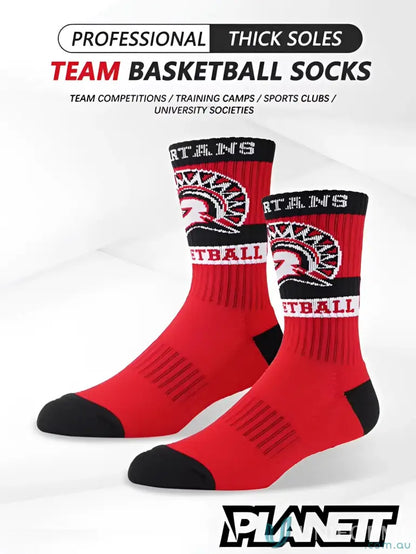 Red and black Woven Sports Socks, perfect custom sports socks for any game