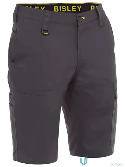 Gray work shorts featuring Airflow™ stretch ripstop and ripstop vented cargo design