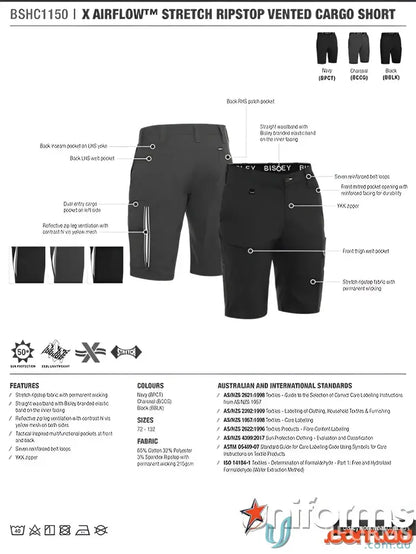 Men’s X Airflo Stretch Ripstop Vented Cargo Short perfect for airflow and comfort