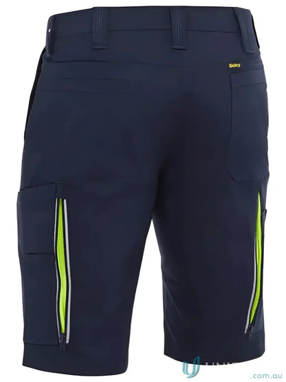 Navy blue airflow™ stretch ripstop cargo shorts with vented cargo design