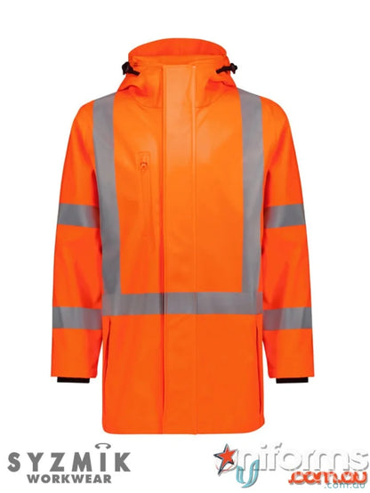 Orange high-visibility waterproof work jacket from X Back Heavy Duty workwear collection