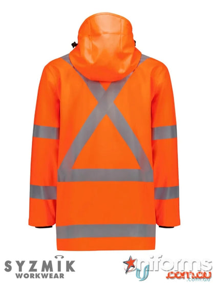 Orange high-visibility waterproof workwear jacket from X Back Heavy Duty Waterproof Jacket collection