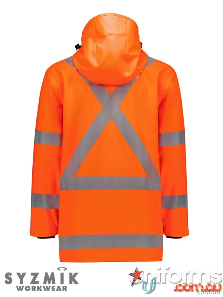 Orange high-visibility waterproof workwear jacket from X Back Heavy Duty Waterproof Jacket collection