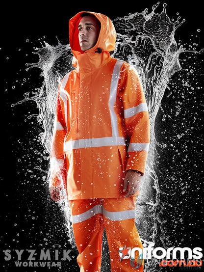 Orange waterproof workwear suit from X Back Heavy Duty Waterproof Jacket with high waterproof rating