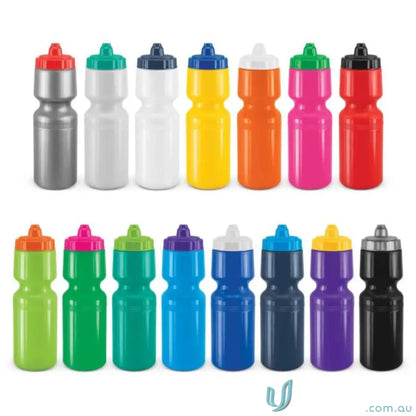 Colorful BPA-free X-Stream Shot bottles in bright green and other vibrant colors