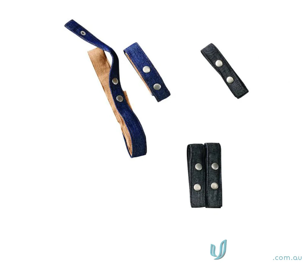 Assorted leather or denim Xavier Cross apron strap with snap closures for apron A24