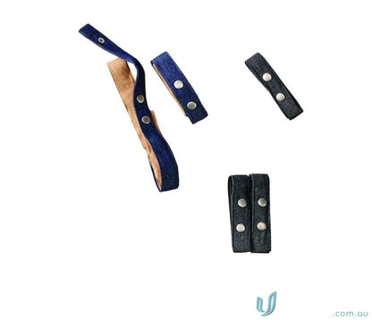 Assorted leather or denim Xavier Cross apron strap with snap closures for apron A24