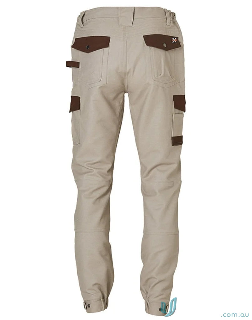 Beige XStreet Stretch Cargo Pants with dark brown pocket flaps for a winning spirit look