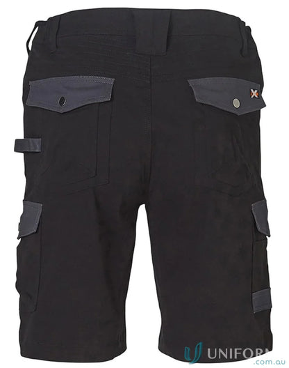 XStreet Stretch Cargo Shorts for men with dark grey pockets and tool loops