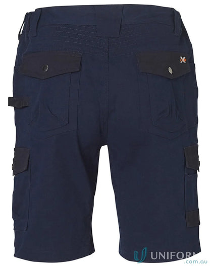 Navy blue XStreet Stretch Cargo Shorts with multiple pockets for work and casual wear