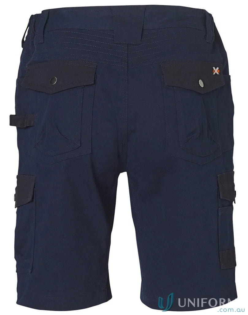 Navy blue XStreet Stretch Cargo Shorts with multiple pockets for work and casual wear