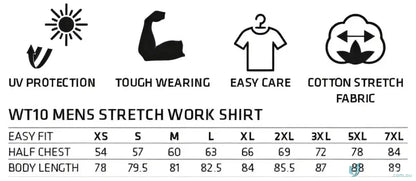 XStreet Stretch Shirt with UV protection, tough-wearing cotton stretch fabric, available in all sizes