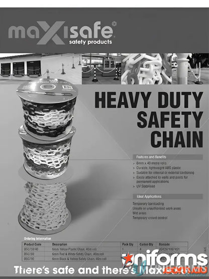 Heavy duty safety chain on Yellow Safety Chain perfect for workwear and uniforms
