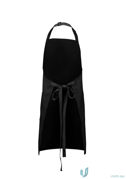 Black barley apron ba35 with adjustable neck strap made from certified recycled pet