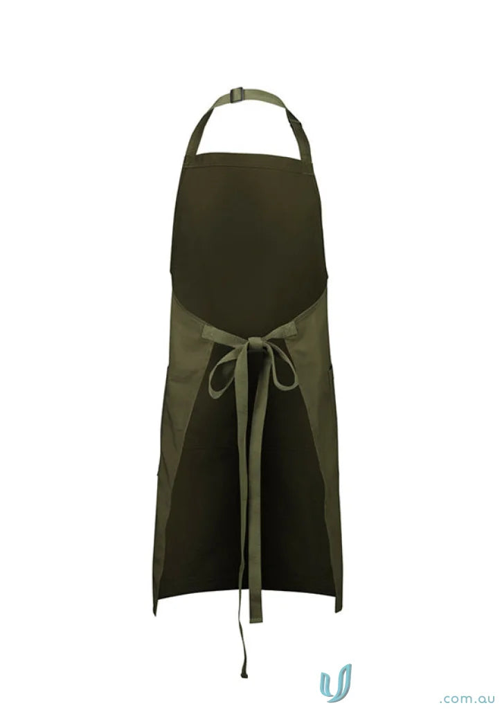 Olive green Yes Chef Barley Apron with adjustable neck strap, certified recycled PET