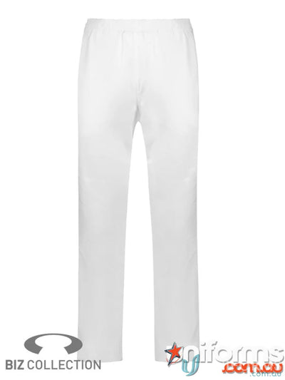 White straight-leg pants from Yes Chef Dash Chef Pants for men’s dash chef biz collection