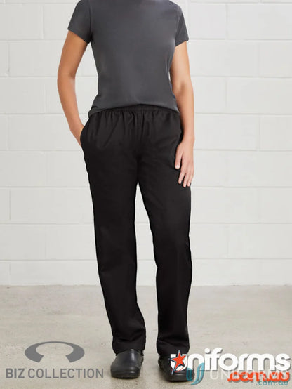 Black elastic waist pants from Yes Chef Dash Ladies Chef collection for ultimate comfort