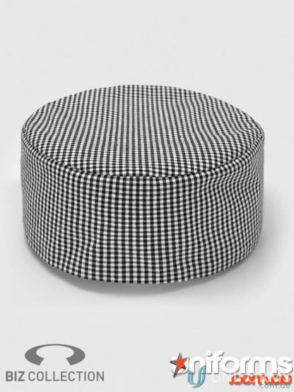 Black and white checkered chef cap ch238 from Biz Collection Chef kitchen attire