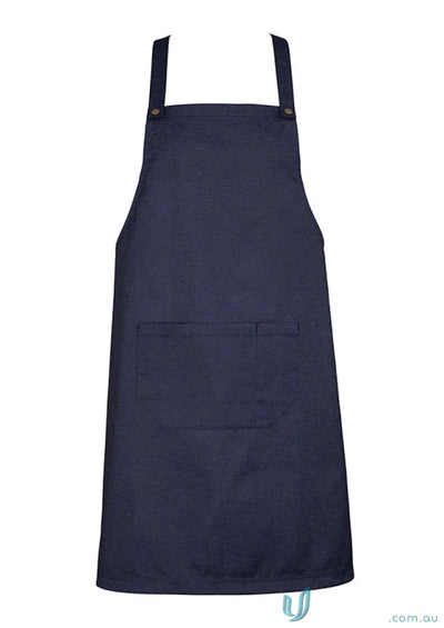 Navy blue urban bib apron with adjustable straps from Yes Chef Biz Collection BA55