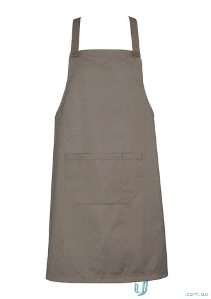 Gray apron with pocket from Yes Chef Urban Full Bib Apron Biz Collection BA55