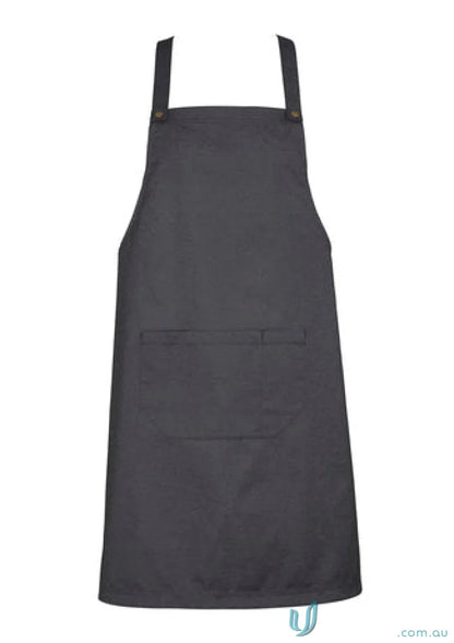 Gray apron with pockets from Yes Chef Urban Full Bib Apron Biz Collection BA55