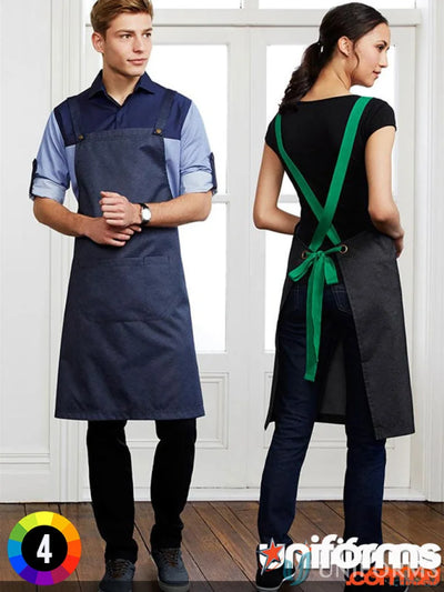 Two aprons with different strap styles from Yes Chef Urban Full Bib Apron biz collection bib apron BA55