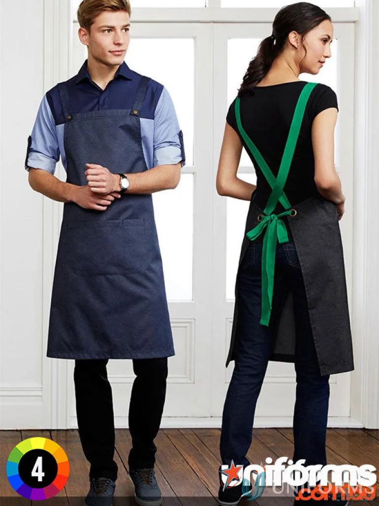 Two aprons with different strap styles from Yes Chef Urban Full Bib Apron biz collection bib apron BA55