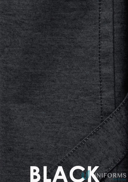 Black fabric texture with textured fabric waist straps on Yes Chef Urban Half Apron