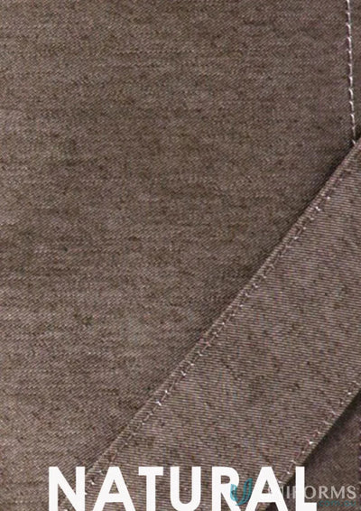 Brown fabric swatch for Yes Chef Urban Half Apron with textured fabric waist straps