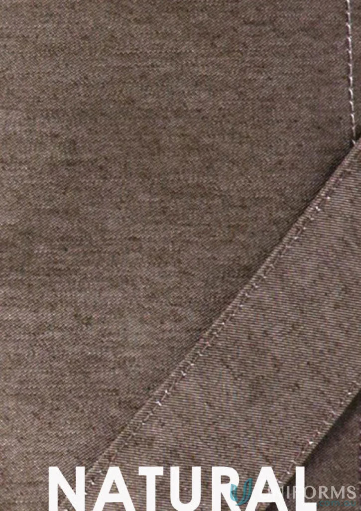 Brown fabric swatch for Yes Chef Urban Half Apron with textured fabric waist straps