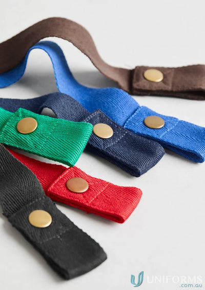 Colorful fabric straps with antique brass fittings for Yes Chef Urban Waist Straps from Biz Collection Urban