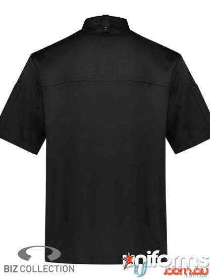 Black Zest SS Chef Jacket with underarm mesh inserts for stay cool cooking comfort