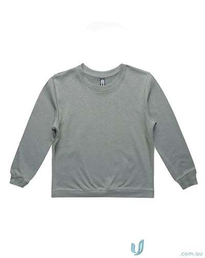 Gray long-sleeved kids crew neck jumper for a comfy youth crew neck look