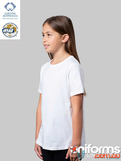 Girl’s white curved hem t-shirt from Youth Curved Hem T Shirt collection