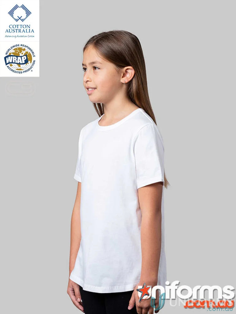Girl’s white curved hem t-shirt from Youth Curved Hem T Shirt collection