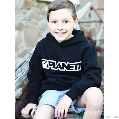 Boy in black hoodie.