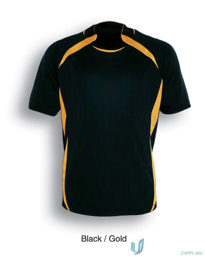 Youth Performance Soccer Jersey black short-sleeve sports jersey with gold accents