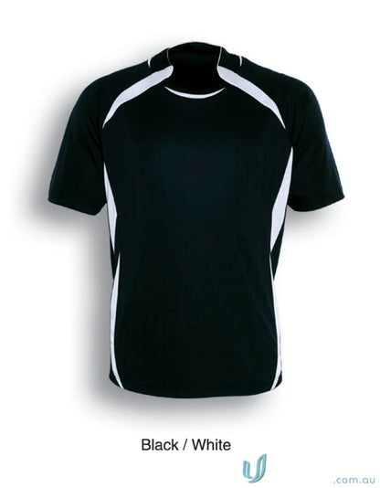 Youth Performance Soccer Jersey black sports jersey with white shoulder and side panels