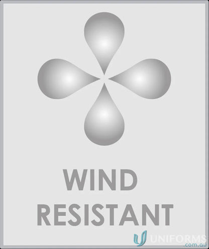 Wind-resistant clothing label on Youth Plain Basecamp Anorak showcasing storm flap for work uniforms