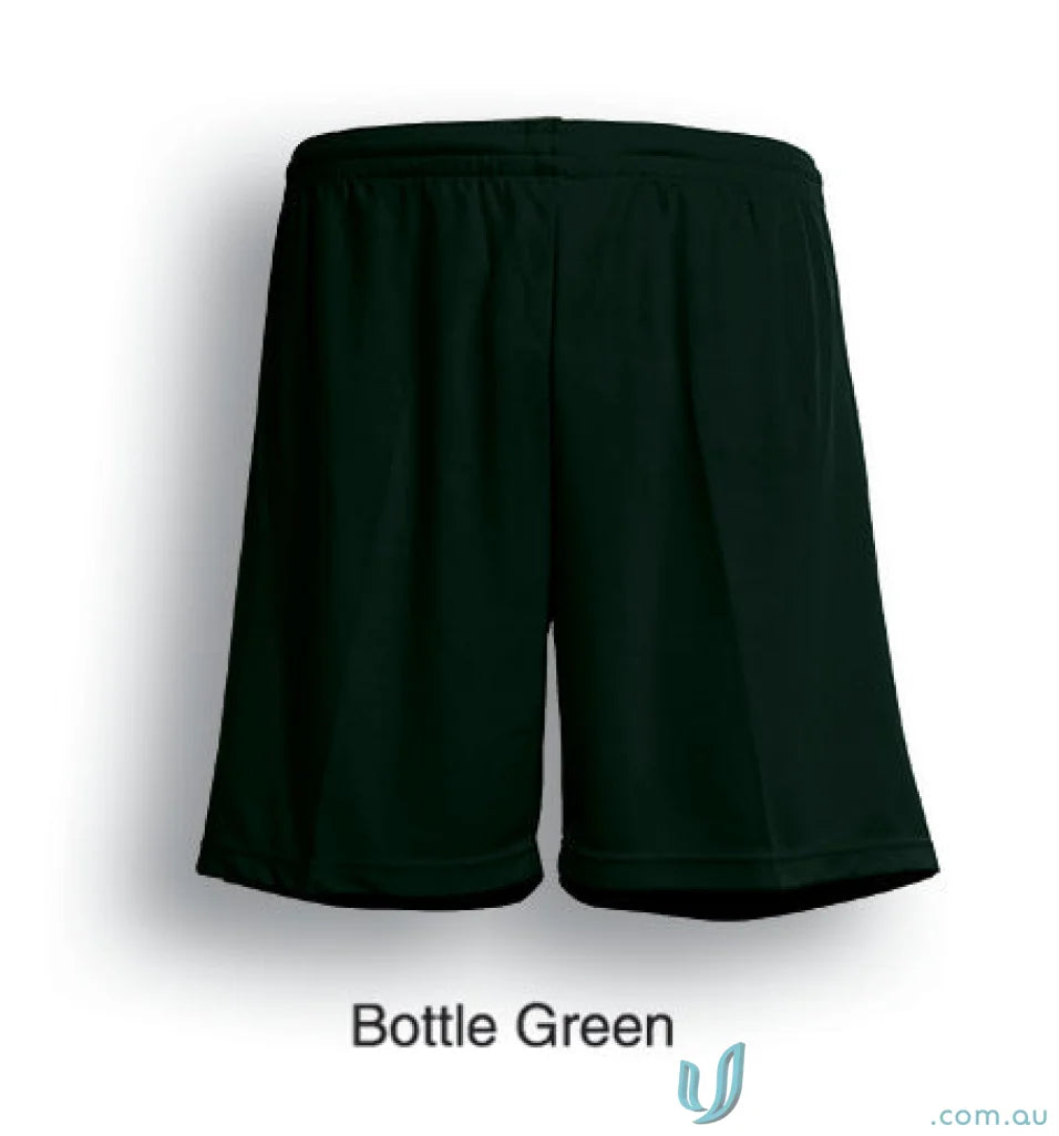 Dark green youth soccer shorts with elastic waistband for comfortable youth soccer play