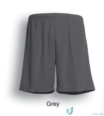 Youth soccer shorts in grey with elastic waistband, perfect for soccer practice