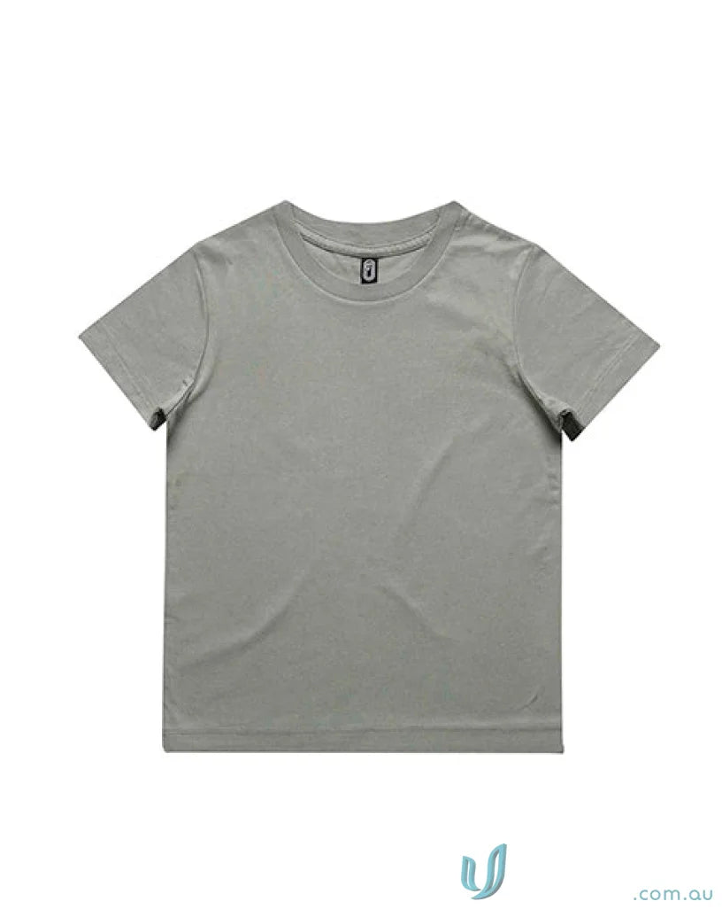 Gray crew neck T-shirt perfect for Youth uniforms and workwear, measure for fit