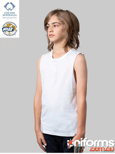 White sleeveless tank top from Youth Tank Top, perfect for measuring school uniforms