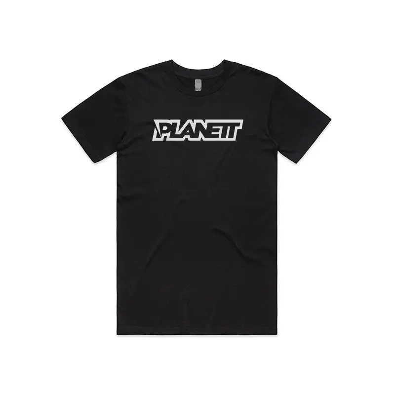 Youth team tee in black with white text and design