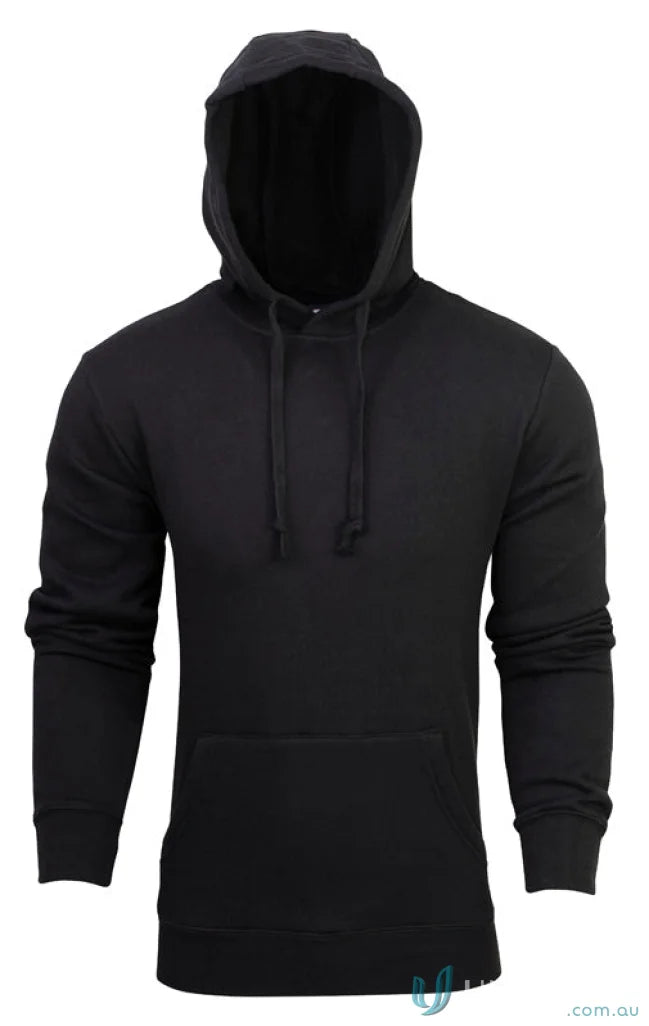 Black hooded sweatshirt from Youth Torquay Hoodies with low-pill fabric and tie cord closure